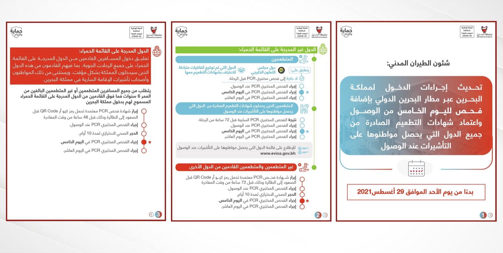 شئون الطيران المدني: تحديث إجراءات الدخول لمملكة البحرين عبر مطار البحرين الدولي